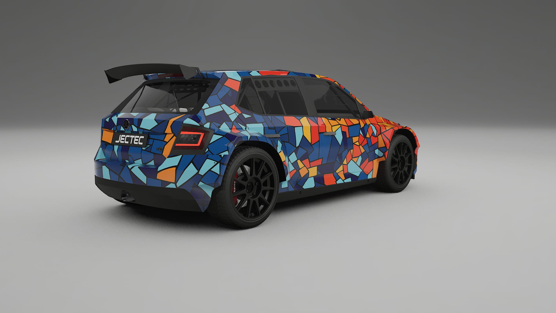 Škoda Fabia R5 6V BARCELONA – Kit Wrap PPF Personalizzato in Pellicola Poliuretanica Stampabile