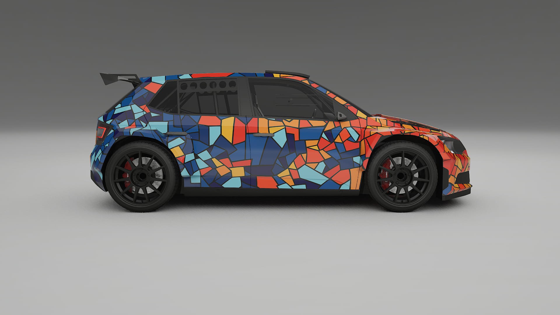 Škoda Fabia R5 6V BARCELONA – Kit Wrap PPF Personalizzato in Pellicola Poliuretanica Stampabile