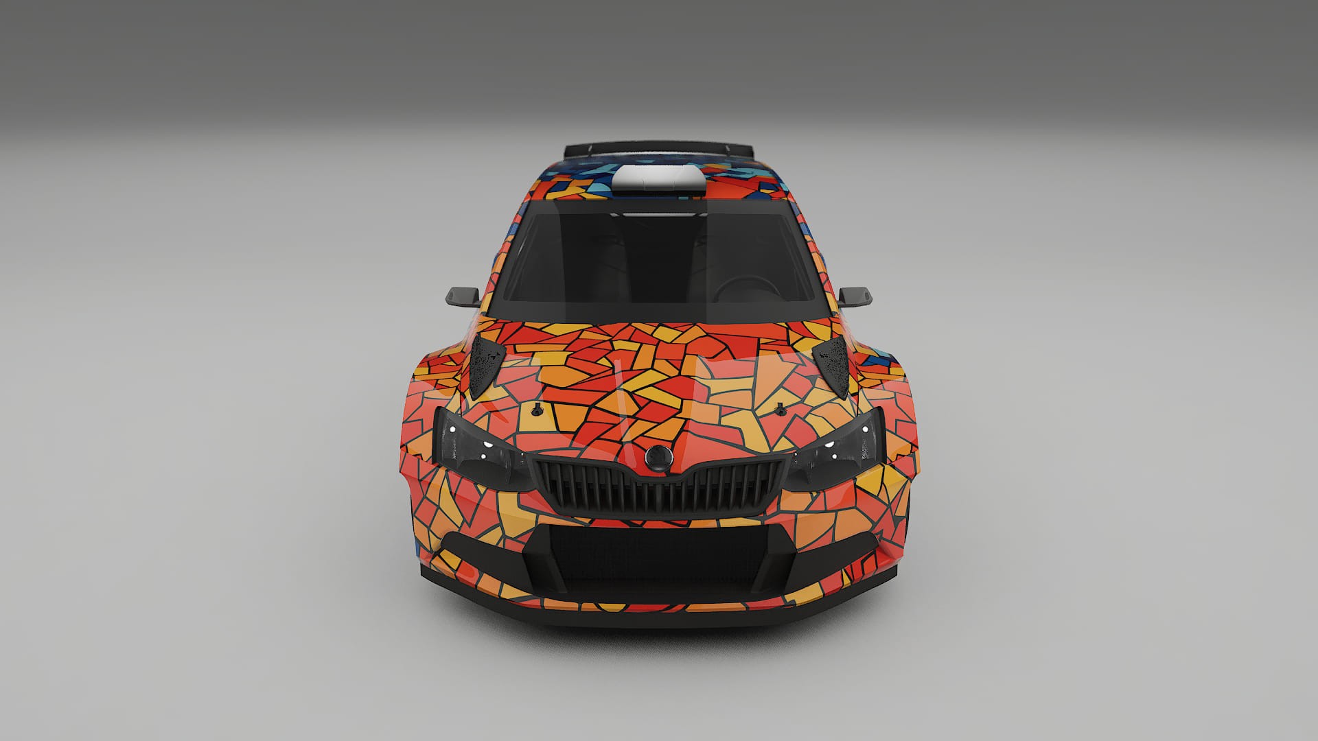 Škoda Fabia R5 6V BARCELONA – Kit Wrap PPF Personalizzato in Pellicola Poliuretanica Stampabile