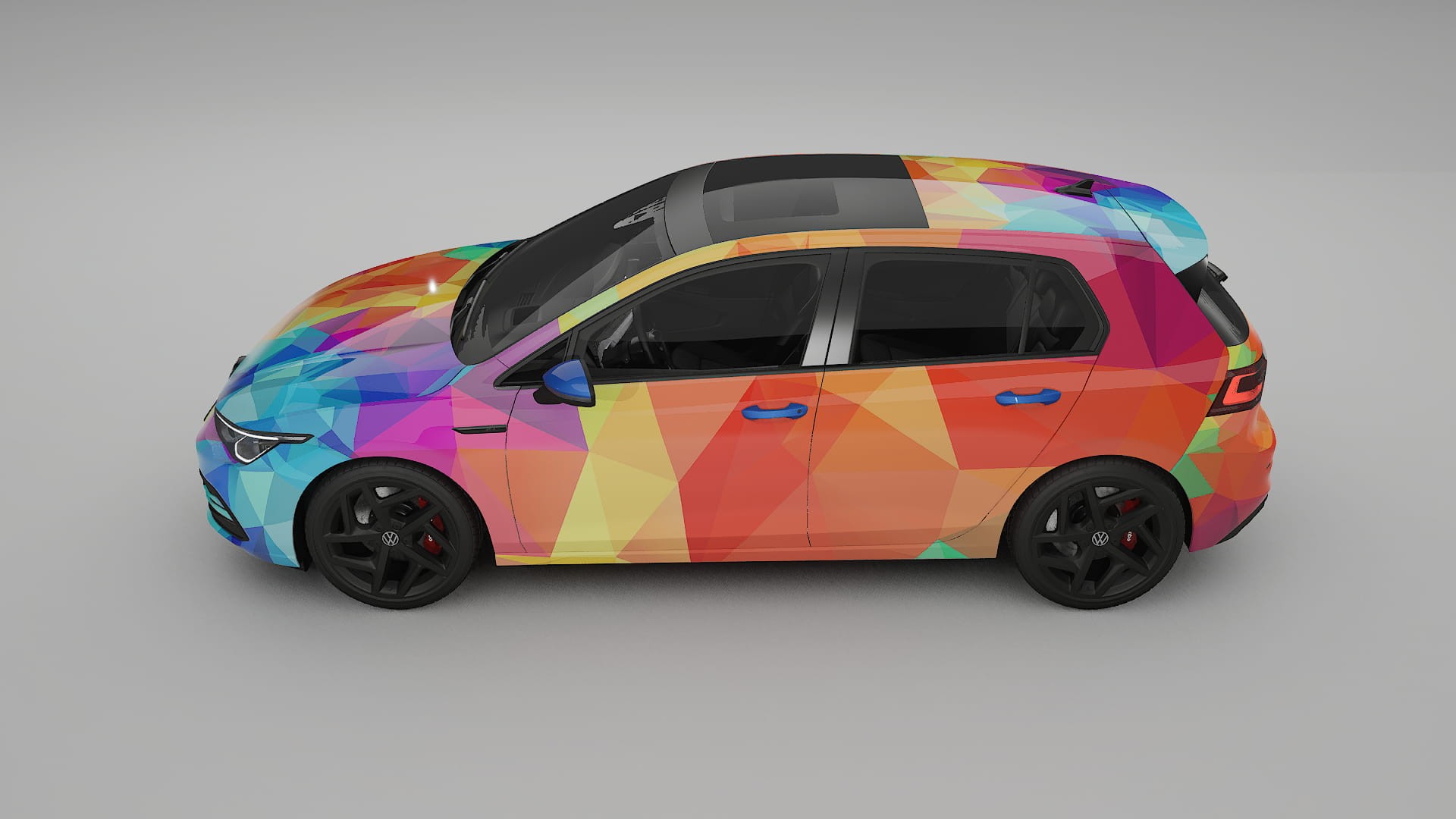 VW Golf Mk8 VECTOR VIBE – Kit Wrap PPF Personalizzato in Pellicola Poliuretanica Stampabile