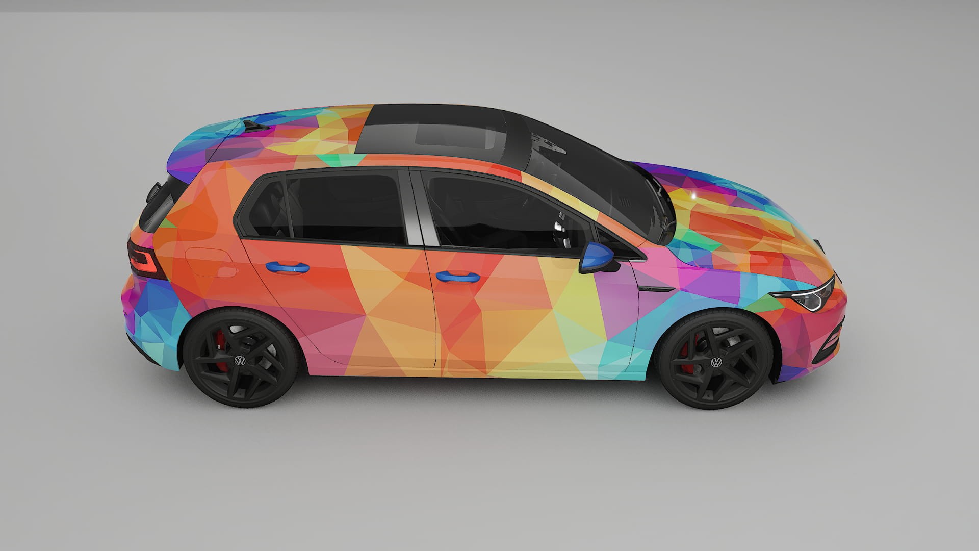 VW Golf Mk8 VECTOR VIBE – Kit Wrap PPF Personalizzato in Pellicola Poliuretanica Stampabile