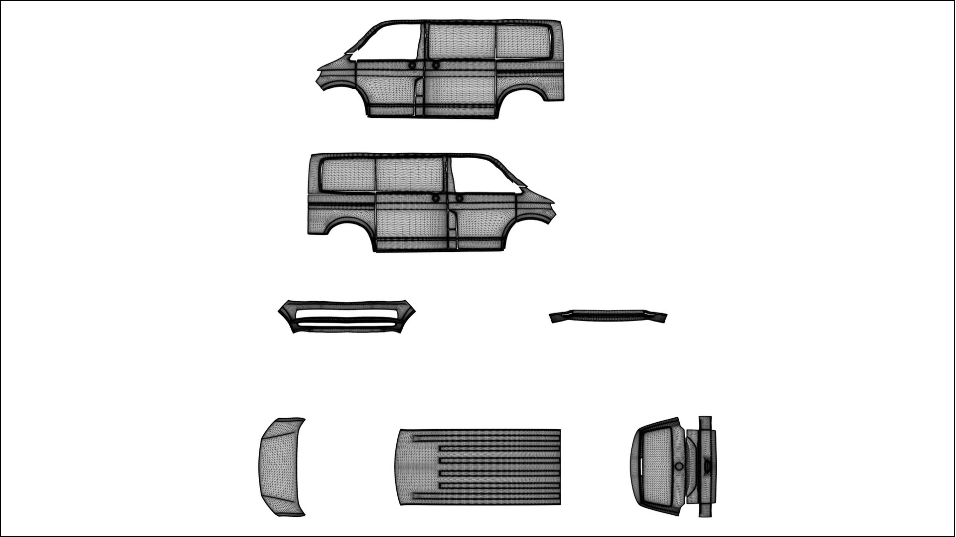 VW Transporter T6 Multivan VECTOR VIBE – Kit Wrap PPF Personalizzato in Pellicola Poliuretanica Stampabile