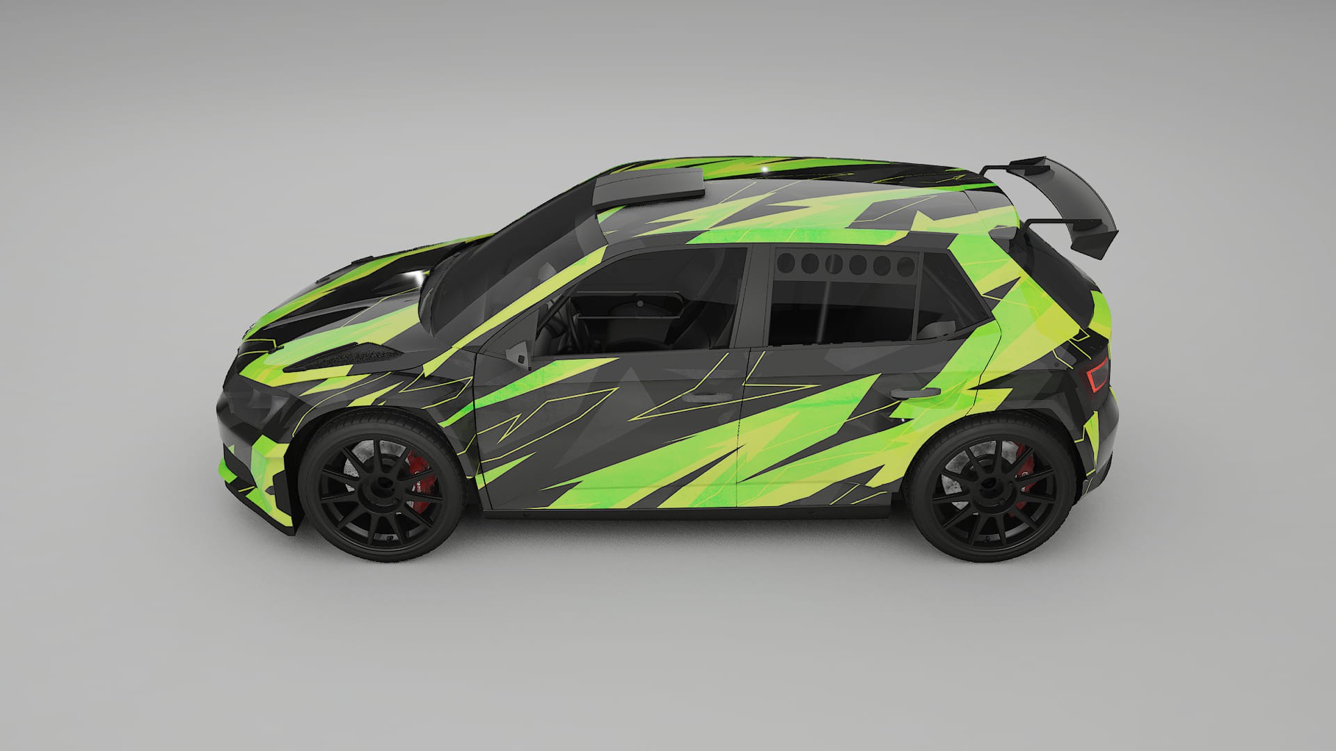 Škoda Fabia R5 6V NINJA TURTLES – Kit Wrap PPF Personalizzato in Pellicola Poliuretanica Stampabile