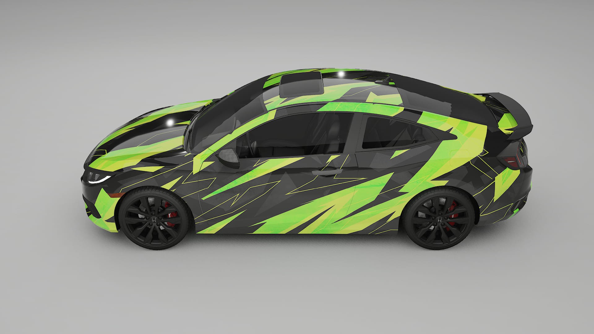 Honda Civic coupe prefacelift pre-LCI NINJA TURTLES – Kit Wrap PPF Personalizzato in Pellicola Poliuretanica Stampabile