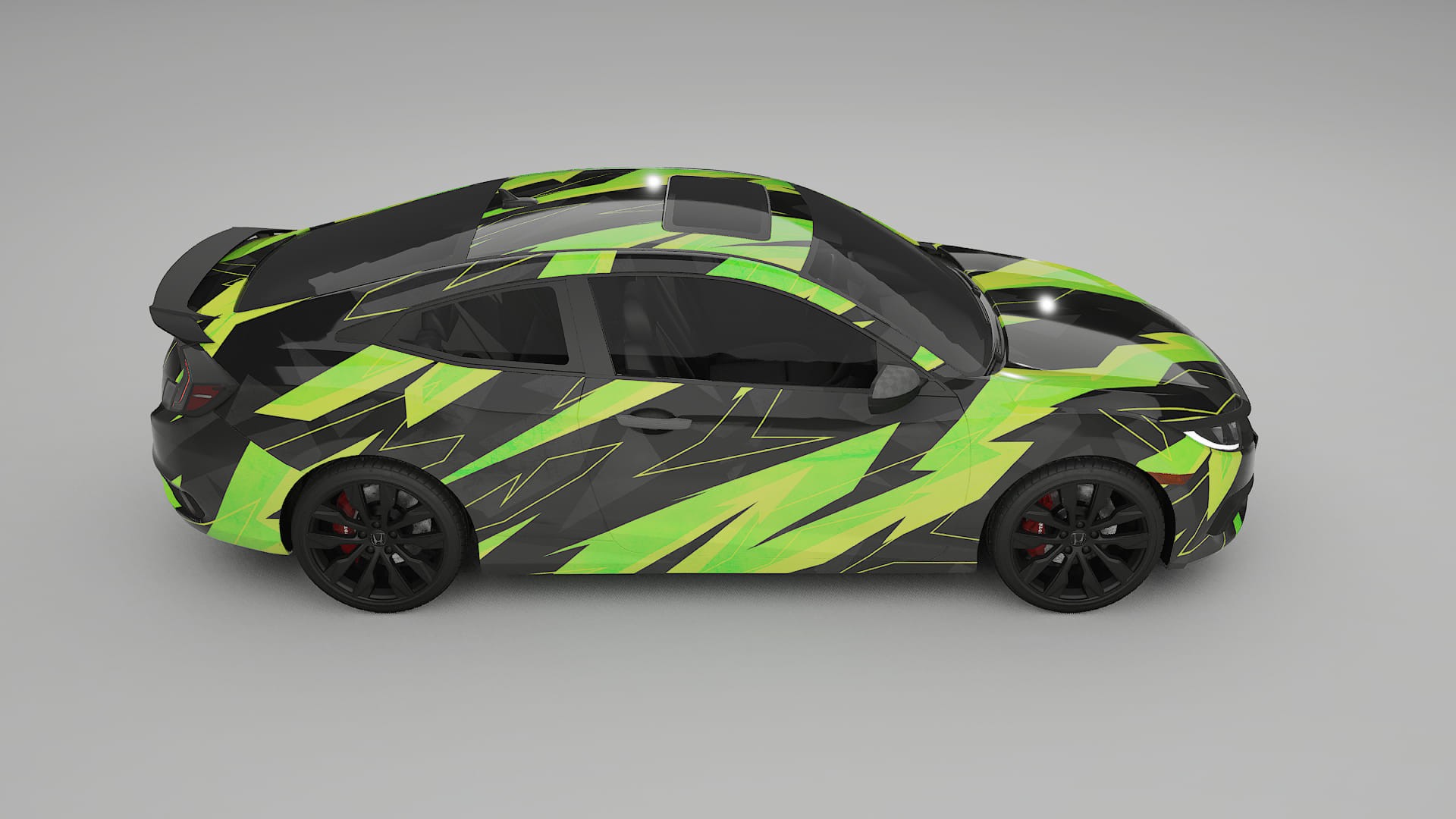 Honda Civic coupe prefacelift pre-LCI NINJA TURTLES – Kit Wrap PPF Personalizzato in Pellicola Poliuretanica Stampabile